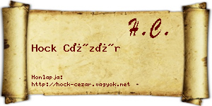 Hock Cézár névjegykártya